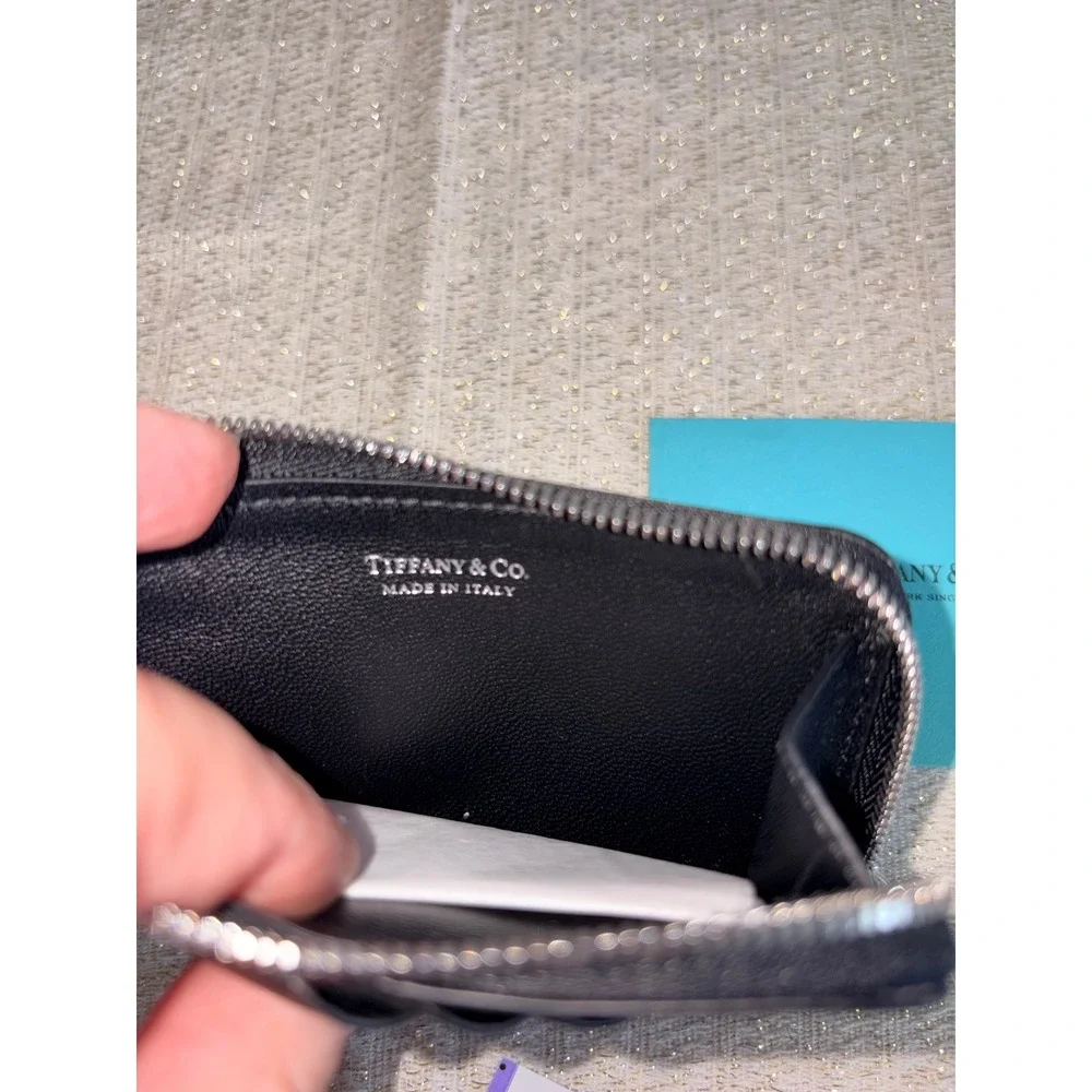 Tiffany & Co Card Case coin purse Black new Return to Tiffany Pebbled Leather
